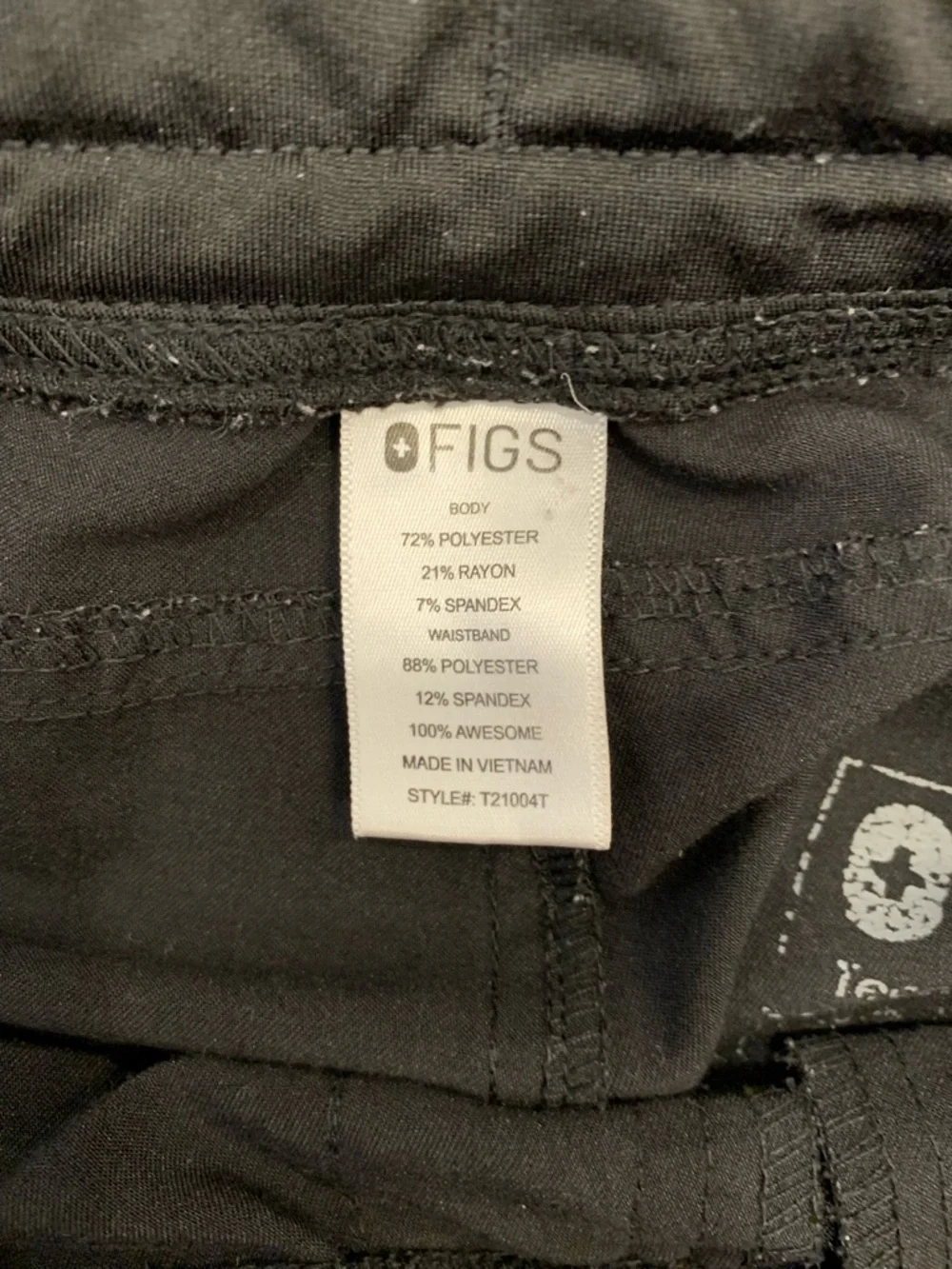 FIGS Women's XS Black Scrub Pants Style T21004T Stretch Waist Multiple Pockets - Picture 4 of 10
